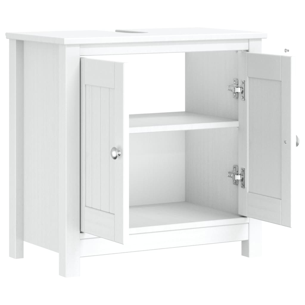Bathroom Sink Cabinet "BERG" White 60x34x59 cm Solid Wood Pine