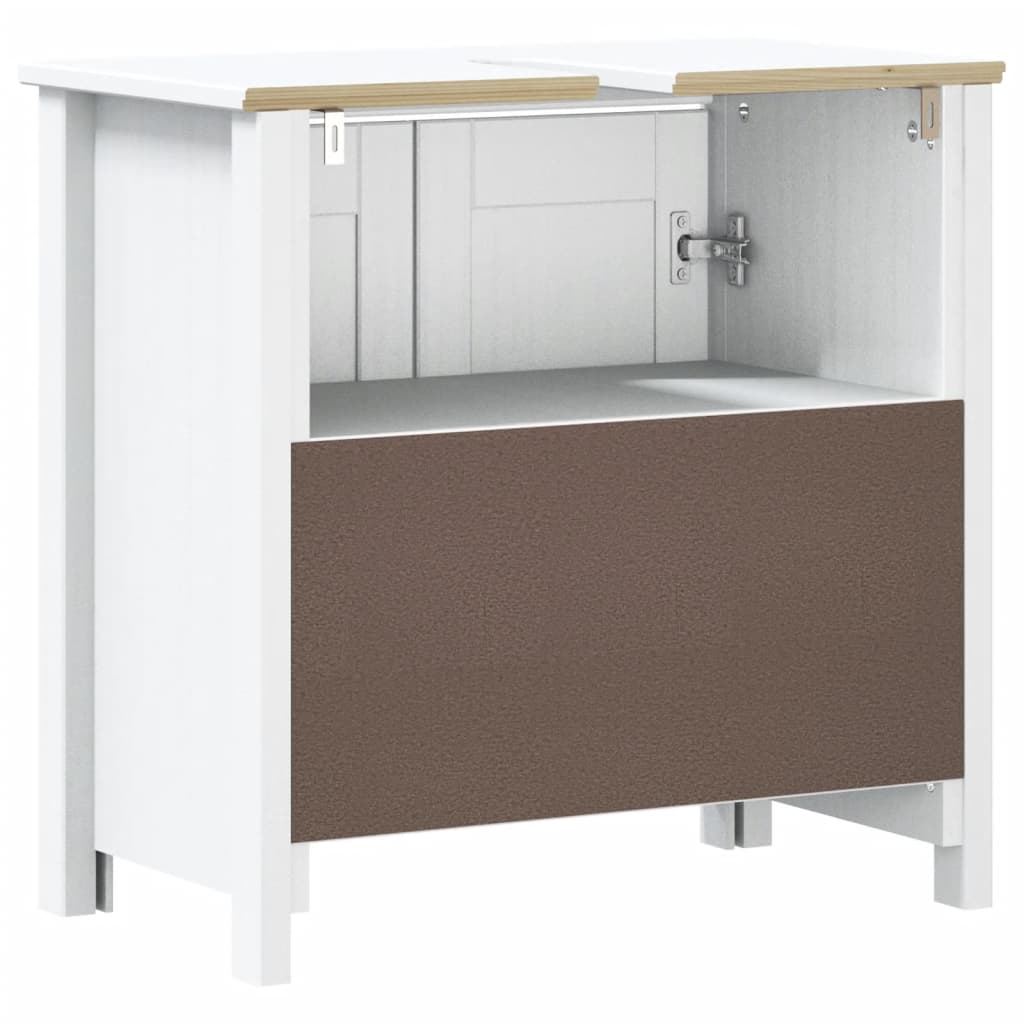 Bathroom Sink Cabinet "BERG" White 60x34x59 cm Solid Wood Pine