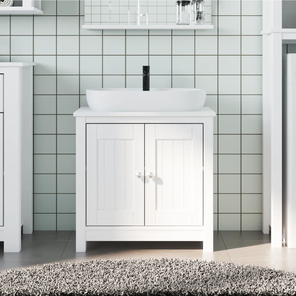 Bathroom Sink Cabinet "BERG" White 60x34x59 cm Solid Wood Pine