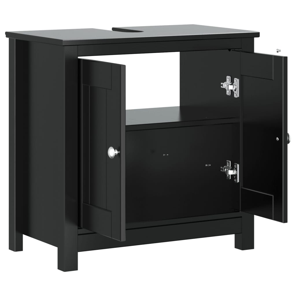 Bathroom Sink Cabinet "BERG" Black 60x34x59 cm Solid Wood Pine