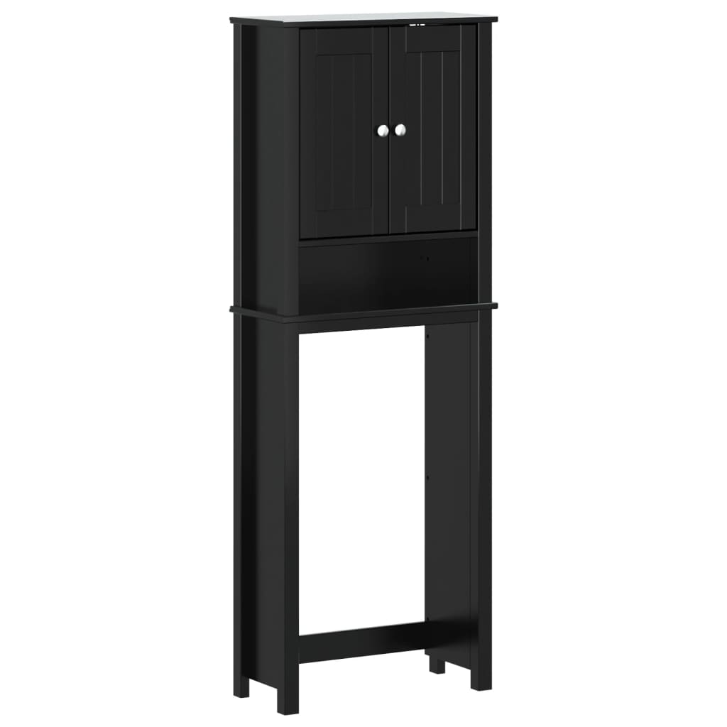 Over-the-Toilet Storage "BERG" Black 60x27x164,5 cm Solid Wood