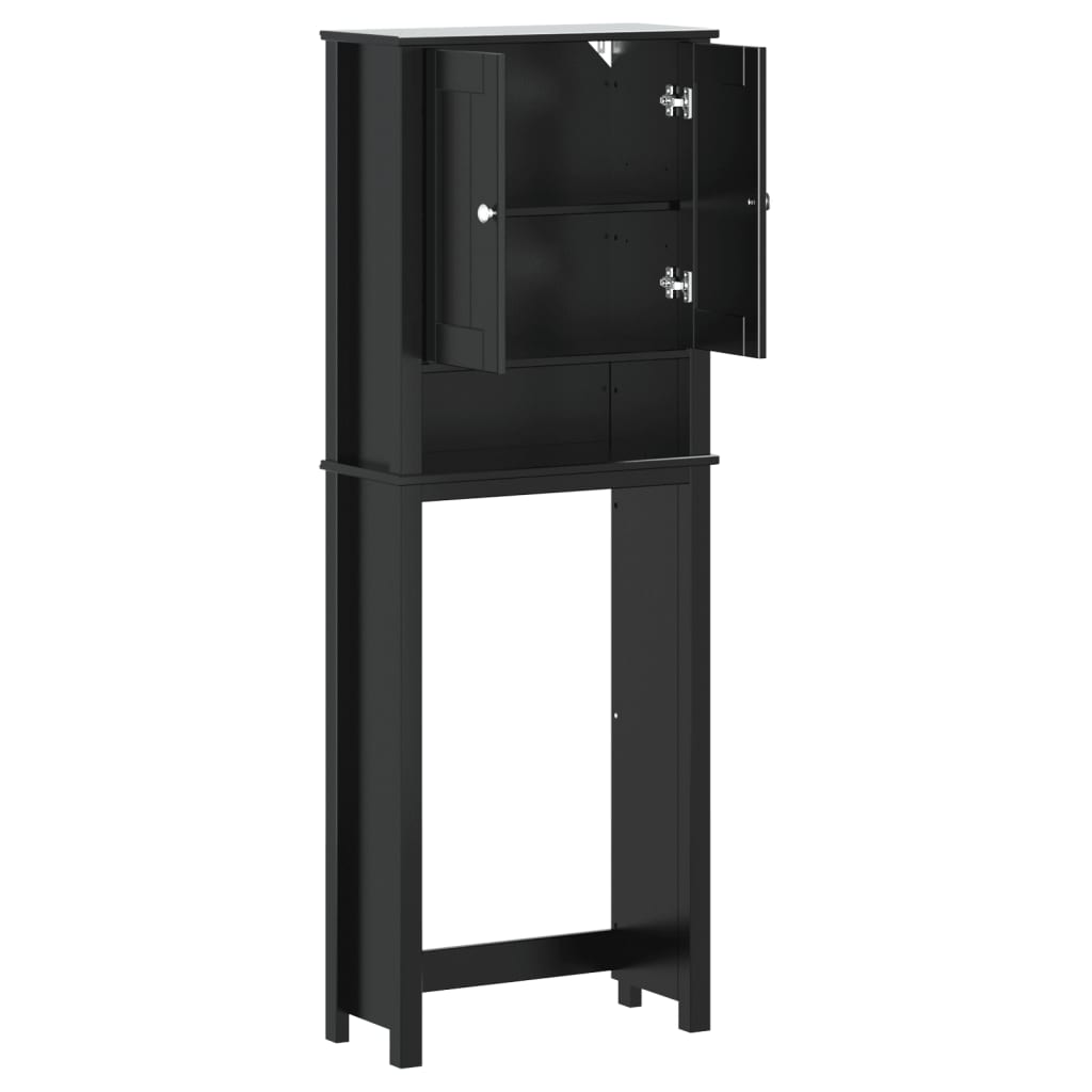 Over-the-Toilet Storage "BERG" Black 60x27x164,5 cm Solid Wood