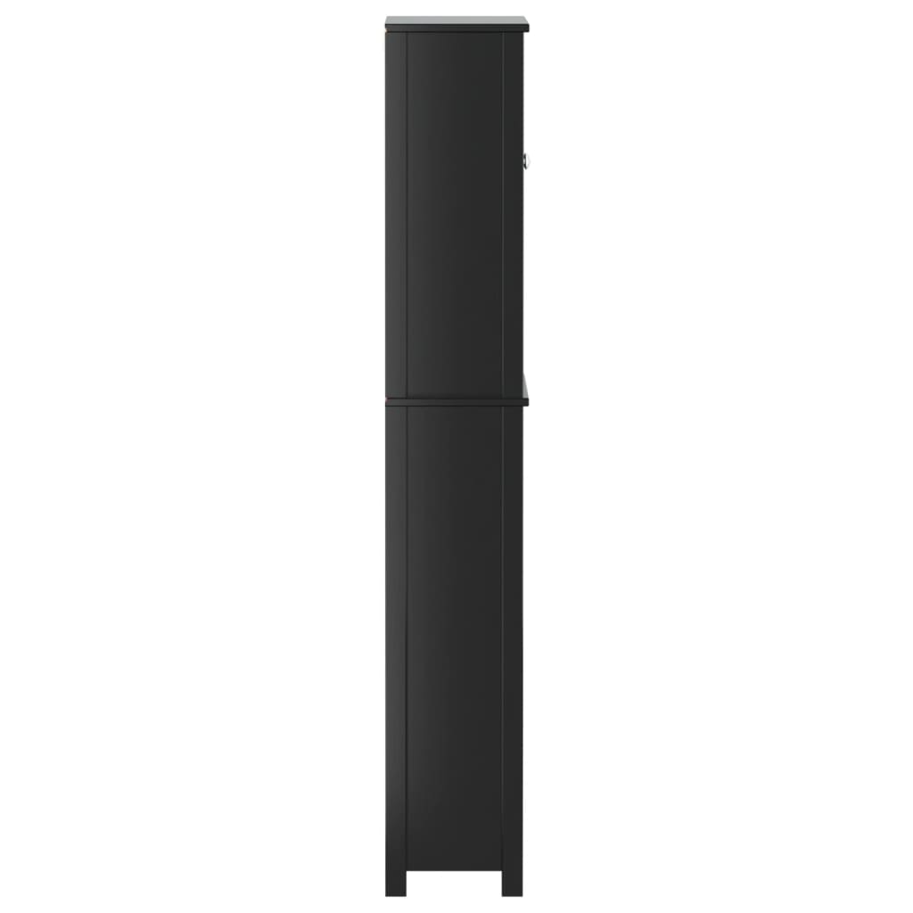 Over-the-Toilet Storage "BERG" Black 60x27x164,5 cm Solid Wood