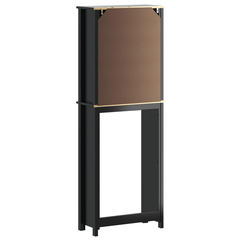 Over-the-Toilet Storage "BERG" Black 60x27x164,5 cm Solid Wood