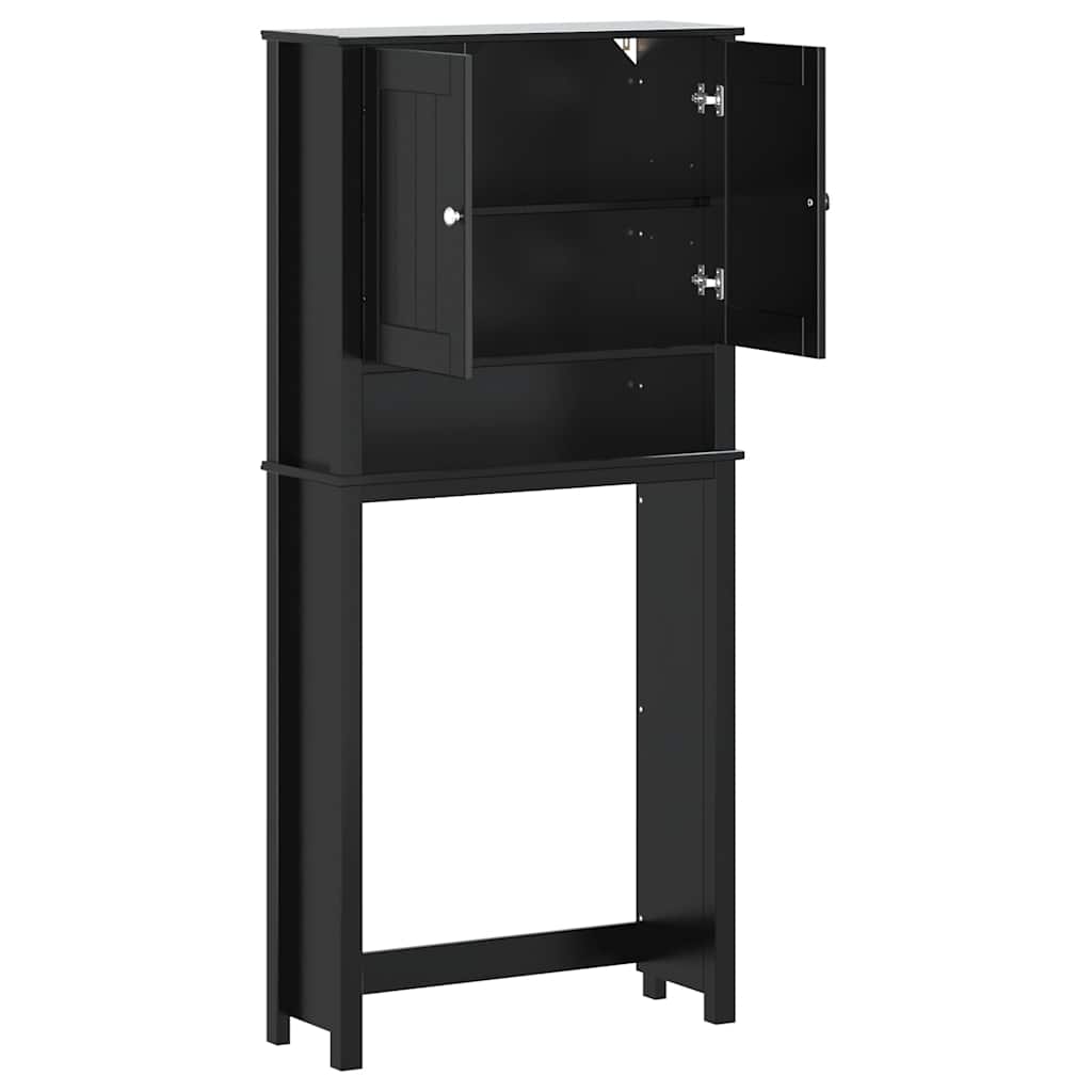 Washing Machine Cabinet "BERG" Black 76x27x164,5 cm Solid Wood
