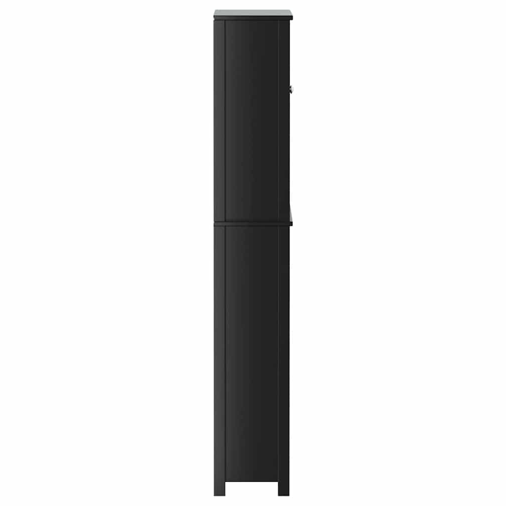 Washing Machine Cabinet "BERG" Black 76x27x164,5 cm Solid Wood