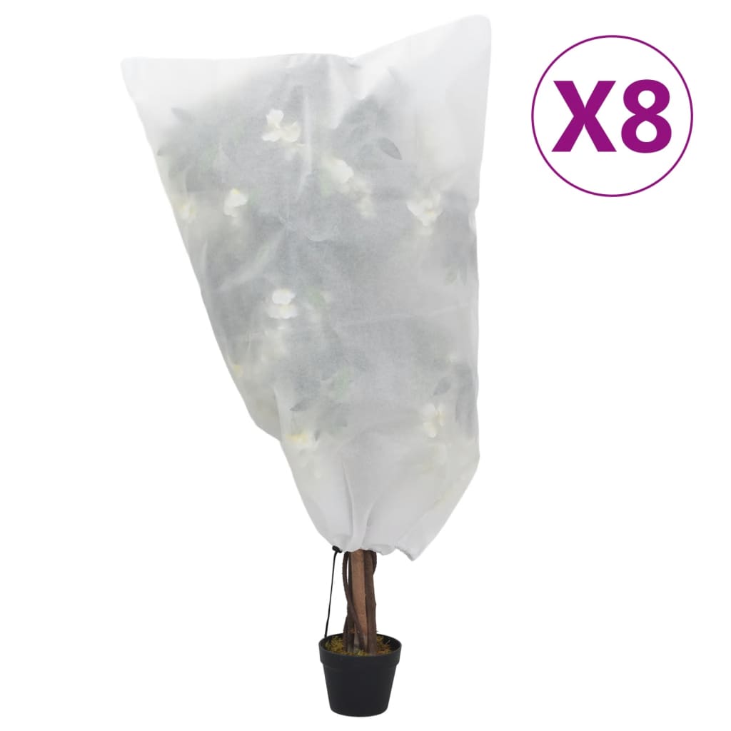 Plant Fleece Covers with Drawstring 8 pcs 70 g/m² 0.8x1 m