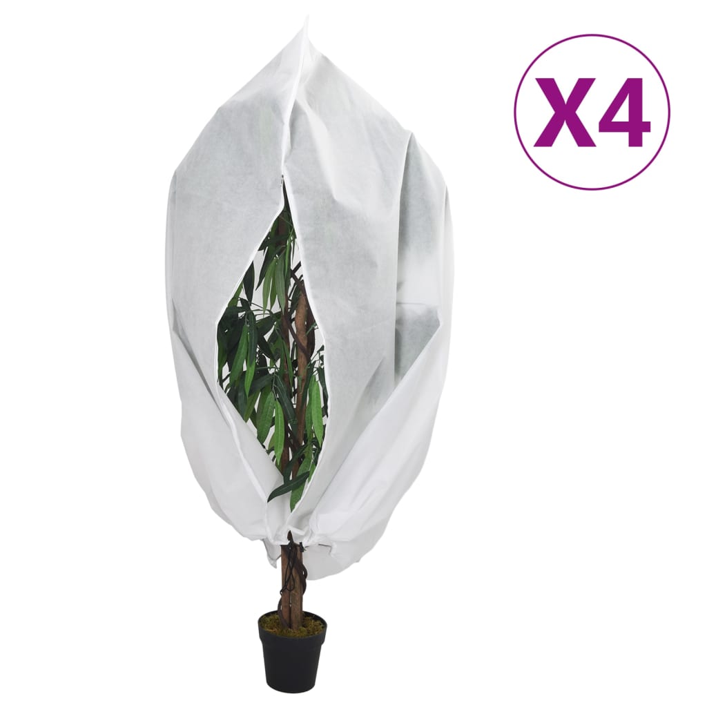 vidaXL Plant Fleece Covers with Zip 4 pcs 70 g/m² 1.55x1.55 m