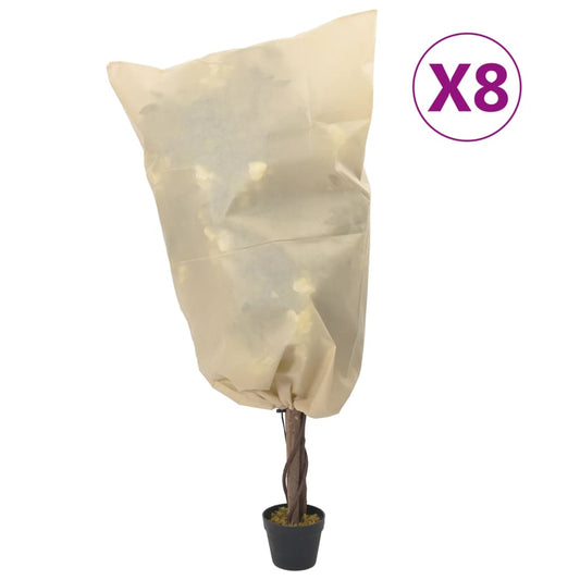 vidaXL Plant Fleece Covers with Drawstring 8 pcs 70 g/m² 0.8x0.8 m