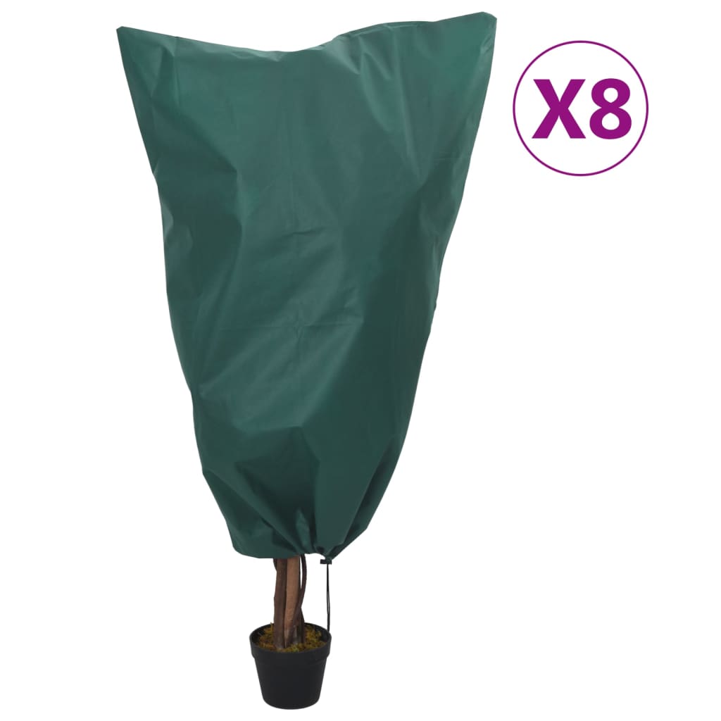 vidaXL Plant Fleece Covers with Drawstring 8 pcs 70 g/m² 0.8x0.8 m