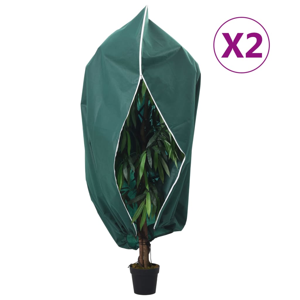 Plant Fleece Covers with Zip 2 pcs 70 g/m² 2.36x2 m