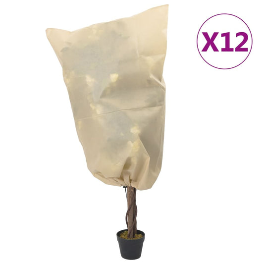 vidaXL Plant Fleece Covers with Drawstring 12 pcs 70 g/m² 0.8x0.8 m