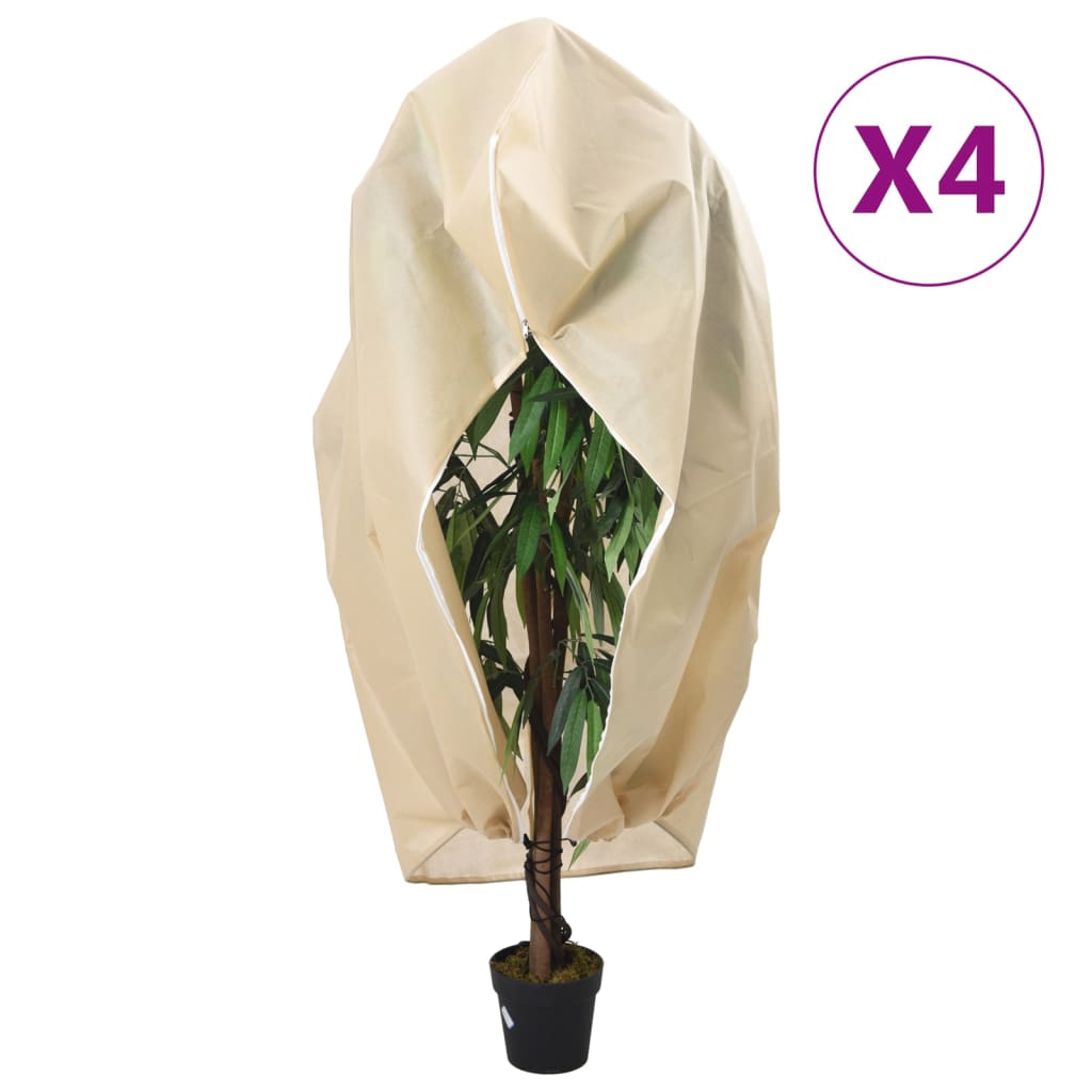 vidaXL Plant Fleece Covers with Zip 4 pcs 70 g/m² 2.36x2 m