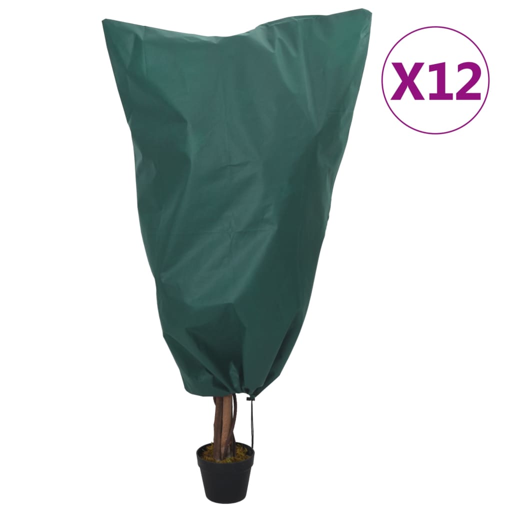 vidaXL Plant Fleece Covers with Drawstring 12 pcs 70 g/m² 0.8x0.8 m