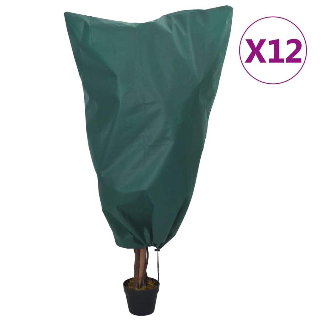vidaXL Plant Fleece Covers with Drawstring 12 pcs 70 g/m² 0.8x1 m