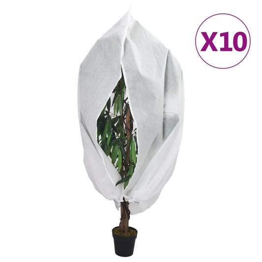 vidaXL Plant Fleece Covers with Zip 10 pcs 70 g/m² 2.36x2 m