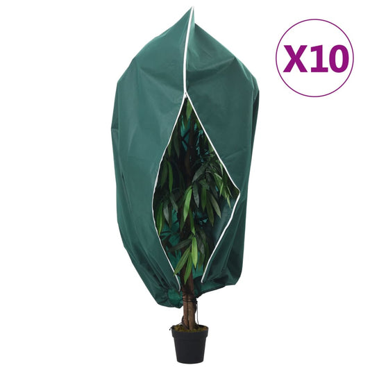 vidaXL Plant Fleece Covers with Zip 10 pcs 70 g/m² 3.14x2.5 m