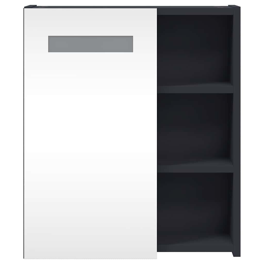 Bathroom Mirror Cabinet with LED Light Grey 45x13x52 cm