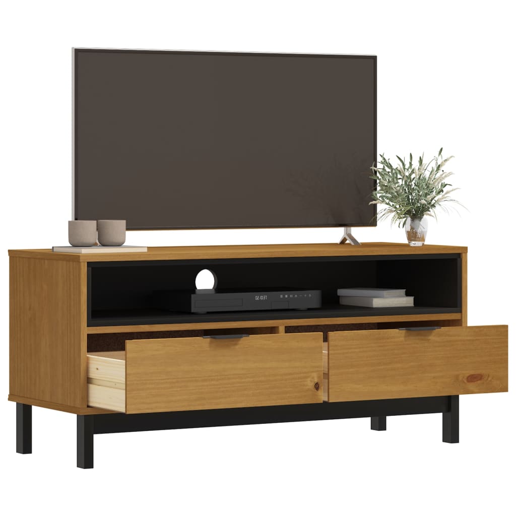 TV Cabinet "FLAM" 110x40x50 cm Solid Wood Pine