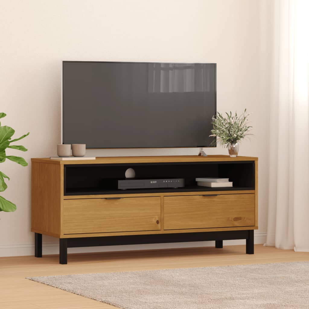TV Cabinet "FLAM" 110x40x50 cm Solid Wood Pine