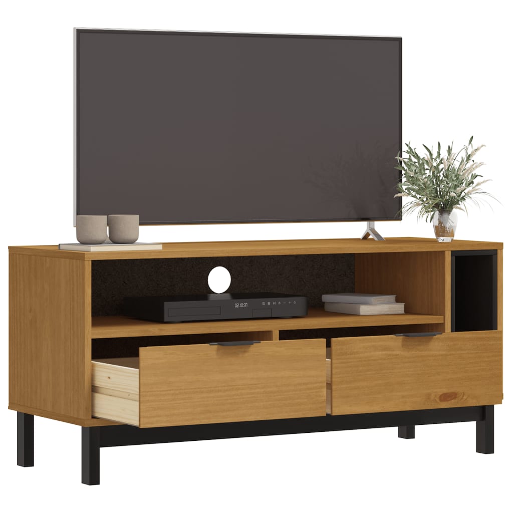 TV Cabinet "FLAM" 110x40x50 cm Solid Wood Pine