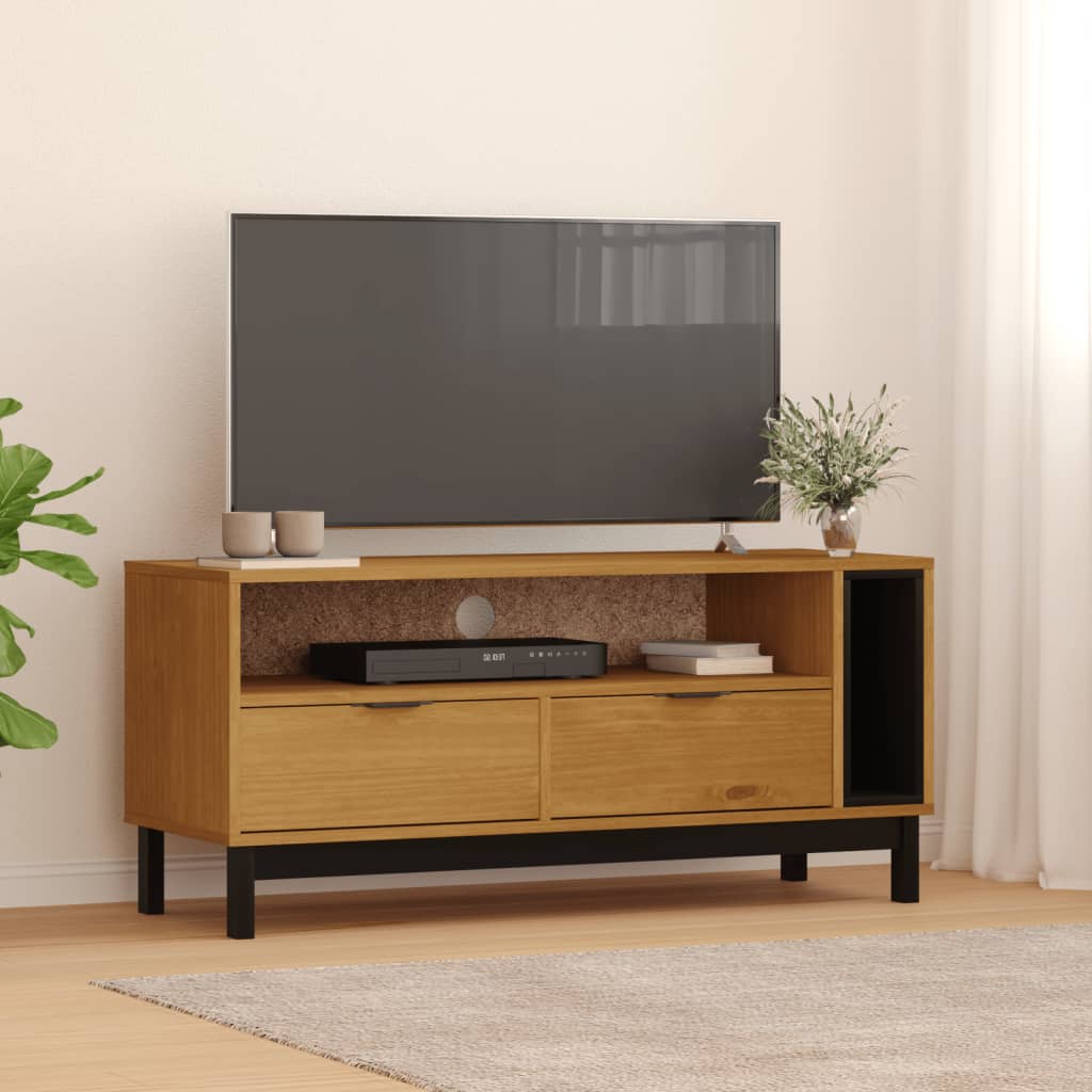TV Cabinet "FLAM" 110x40x50 cm Solid Wood Pine