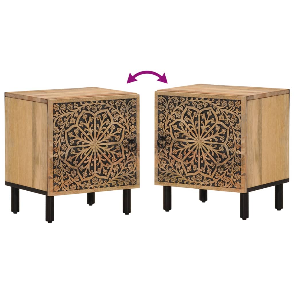 Bedside Cabinets 2 pcs 40x33x46 cm Solid Wood Mango