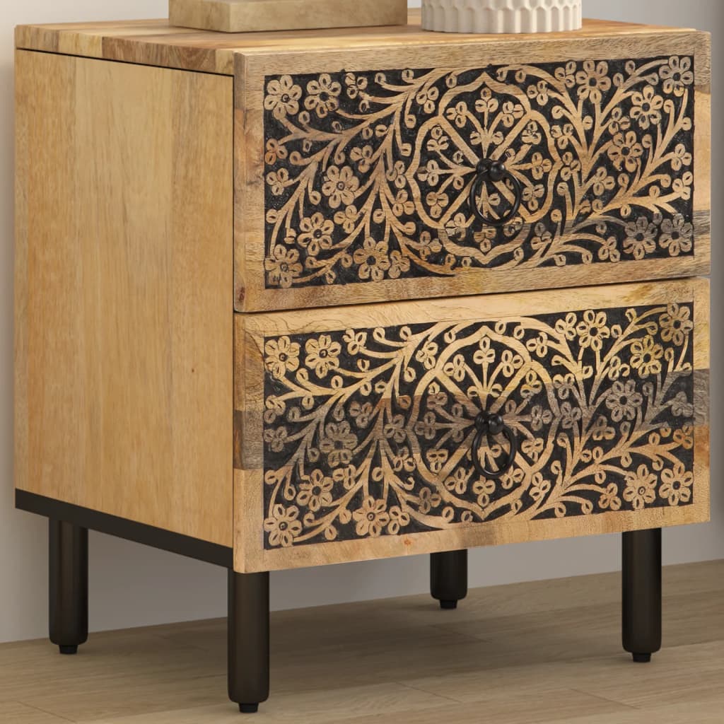 vidaXL Bedside Cabinet 40x33x46 cm Solid Wood Mango