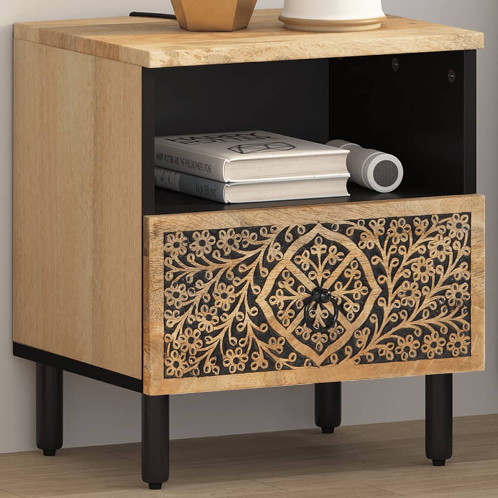 vidaXL Bedside Cabinet 40x33x46 cm Solid Wood Mango