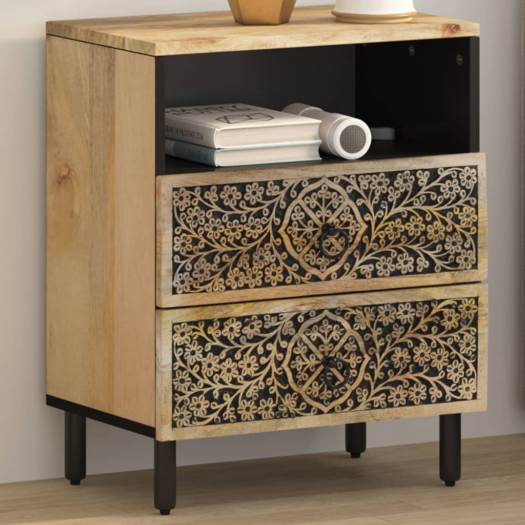 vidaXL Bedside Cabinet 50x33x60 cm Solid Wood Mango