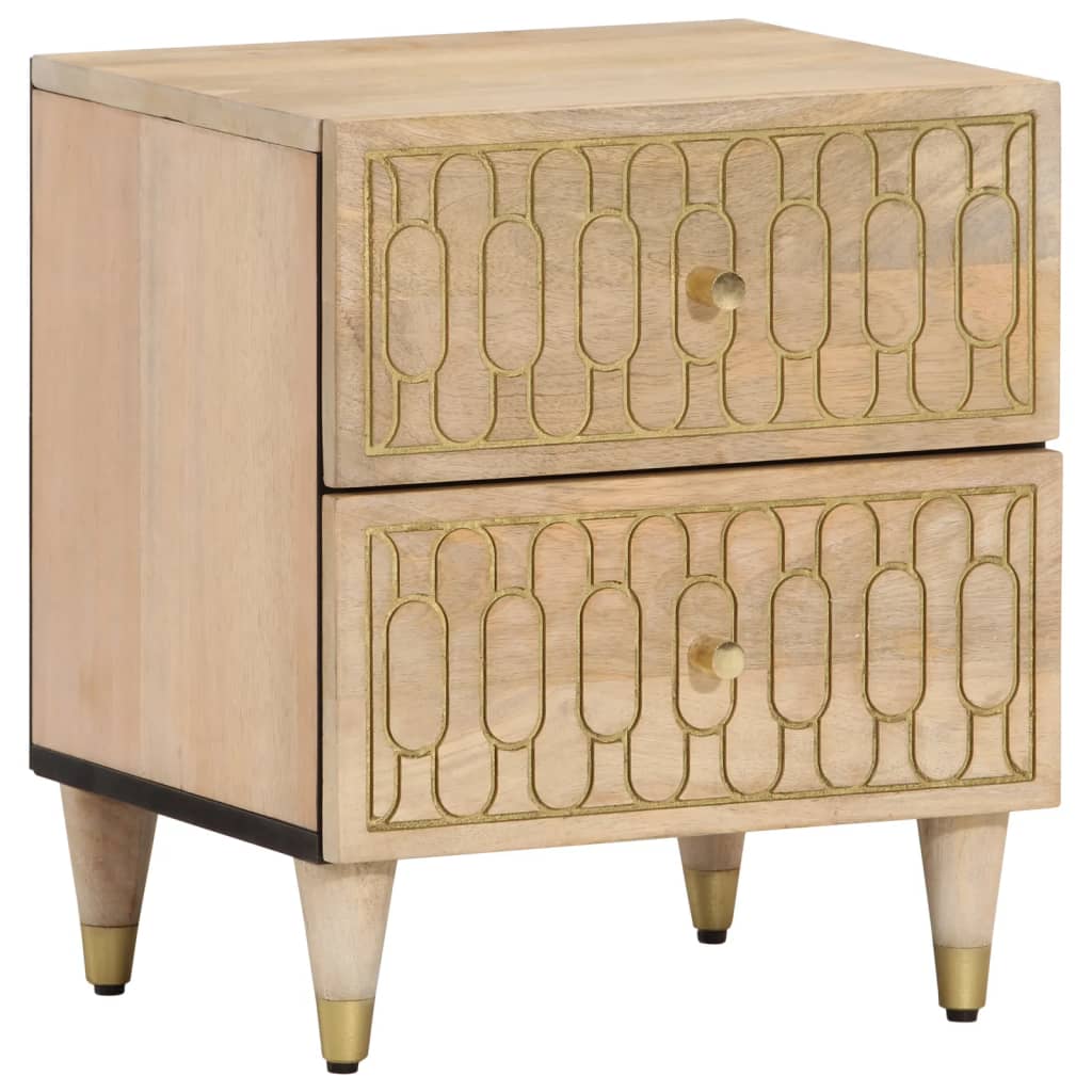 vidaXL Bedside Cabinet 40x33x46 cm Solid Wood Mango