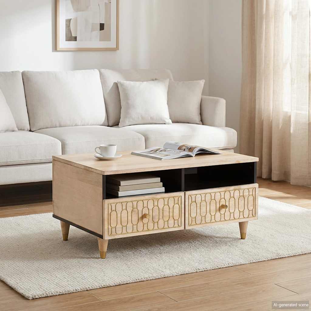 Coffee Table 80x54x40 cm Solid Wood Mango