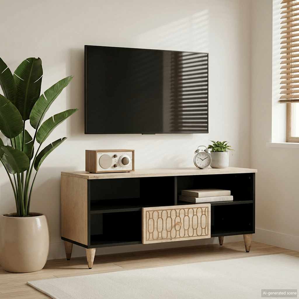 TV Cabinet 100x33x46 cm Solid Wood Mango