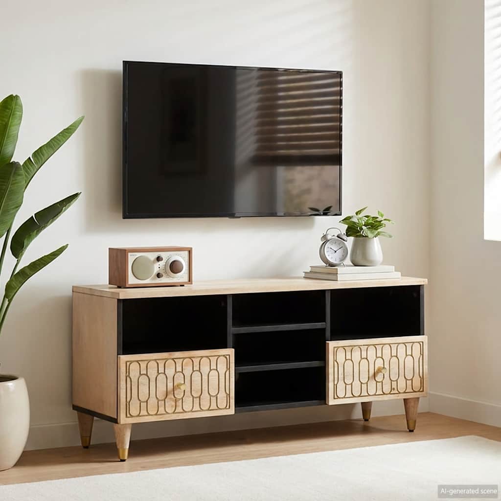TV Cabinet 100x33x46 cm Solid Wood Mango