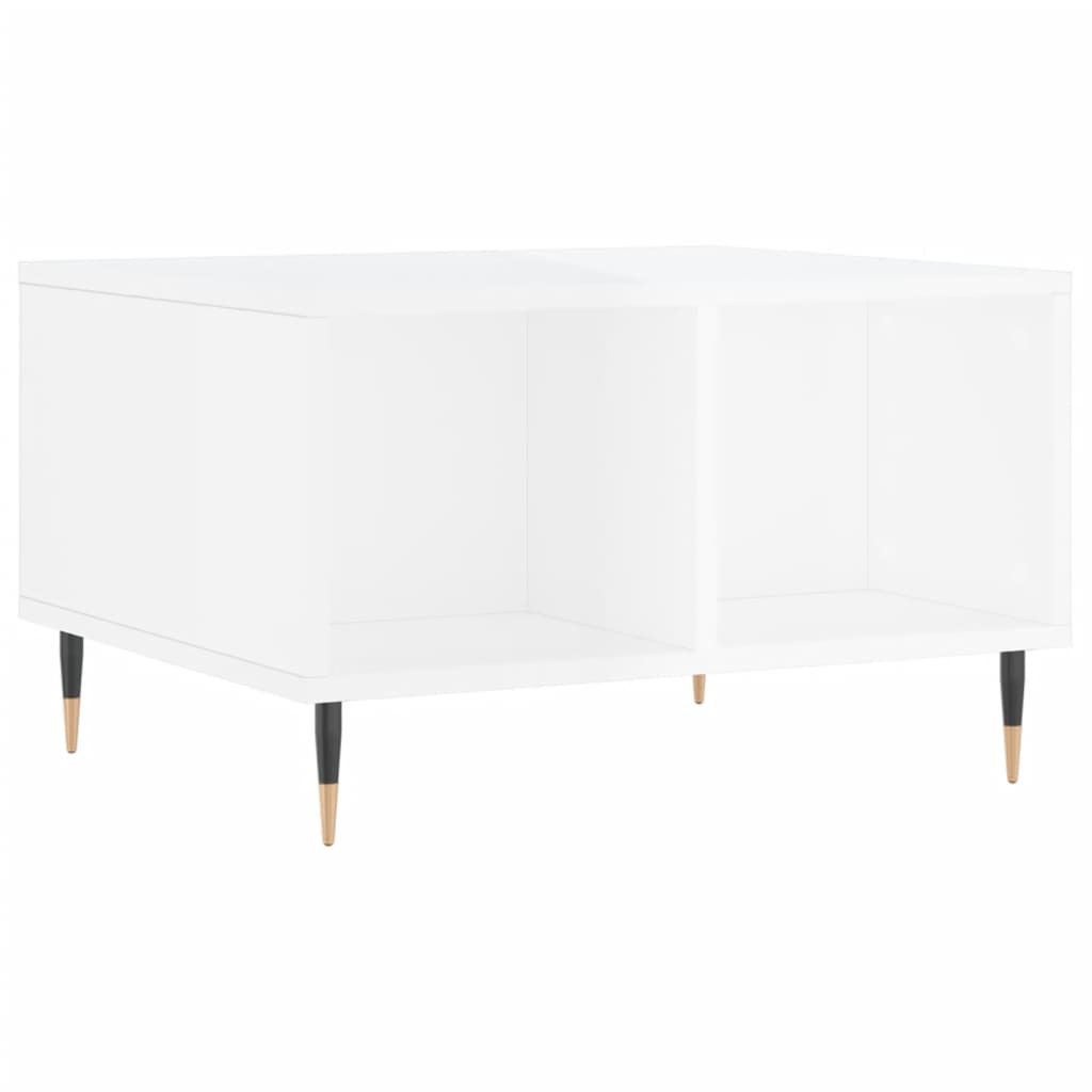 Coffee Table High Gloss White 60x50x36,5 cm Engineered Wood