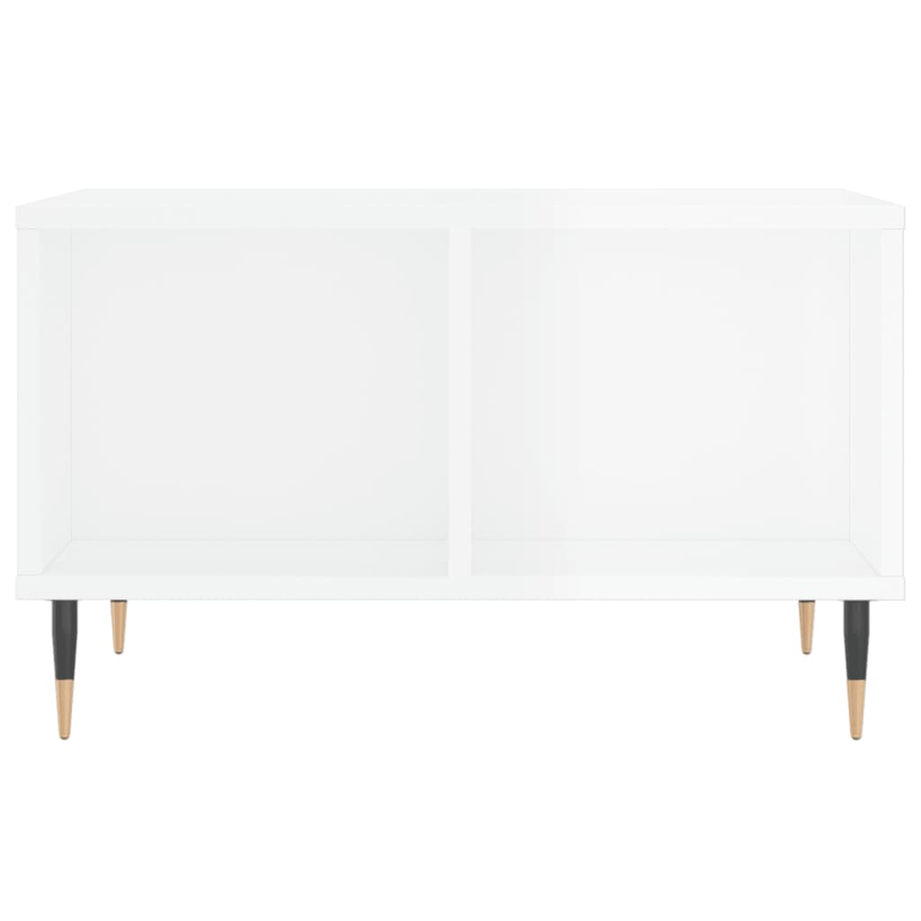 Coffee Table High Gloss White 60x50x36,5 cm Engineered Wood
