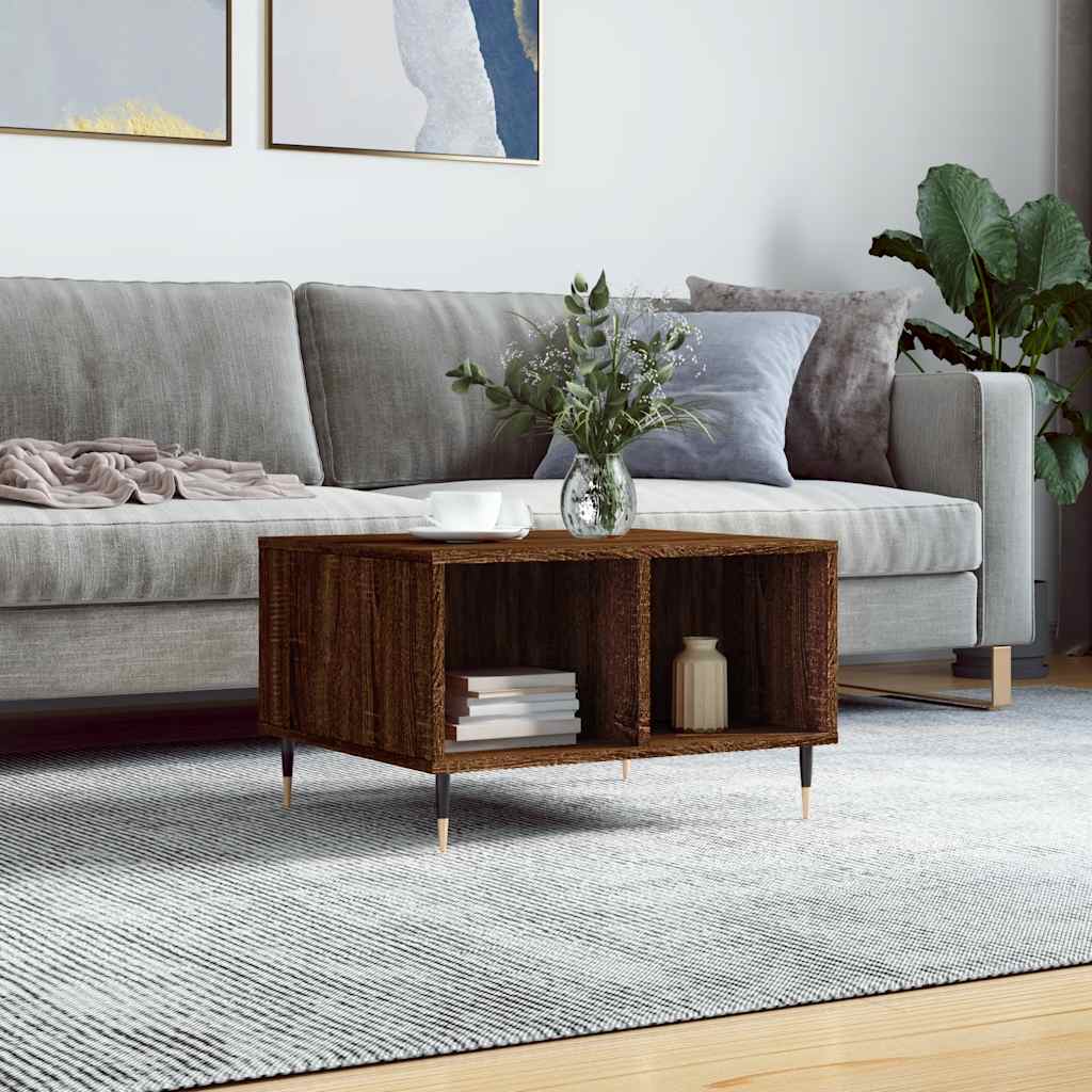Coffee Table Brown Oak 60x50x36,5 cm Engineered Wood