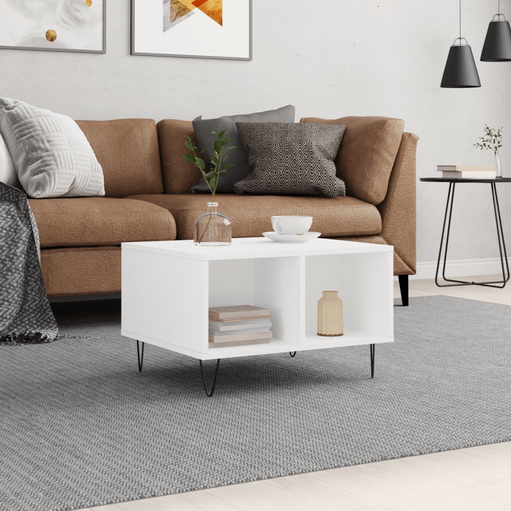 Coffee Table White 60x50x36,5 cm Engineered Wood