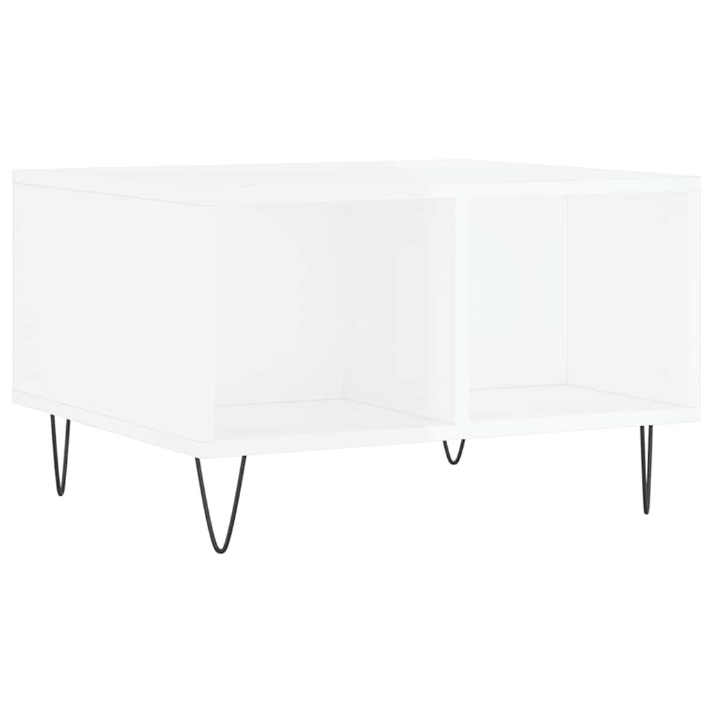 Coffee Table High Gloss White 60x50x36,5 cm Engineered Wood