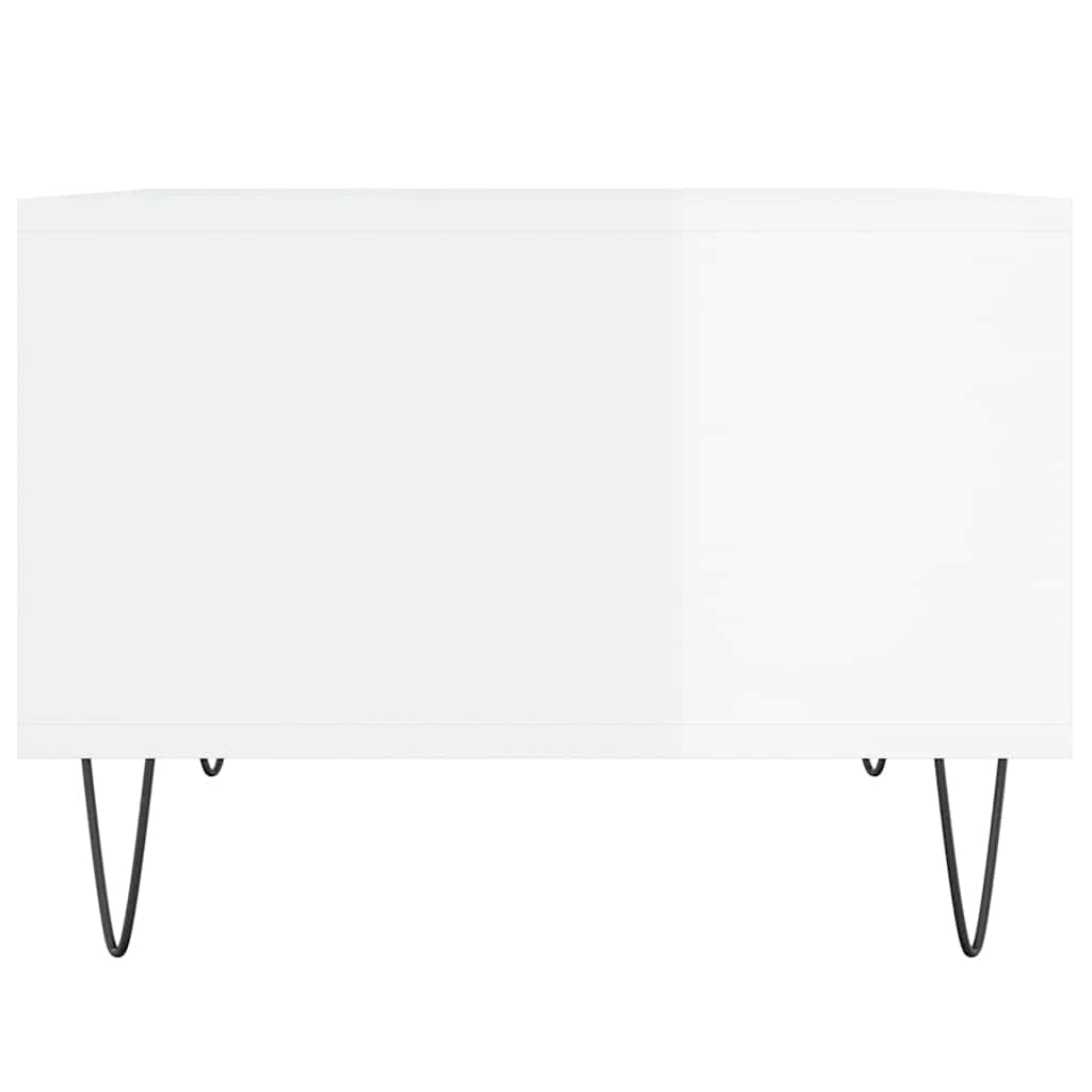 Coffee Table High Gloss White 60x50x36,5 cm Engineered Wood