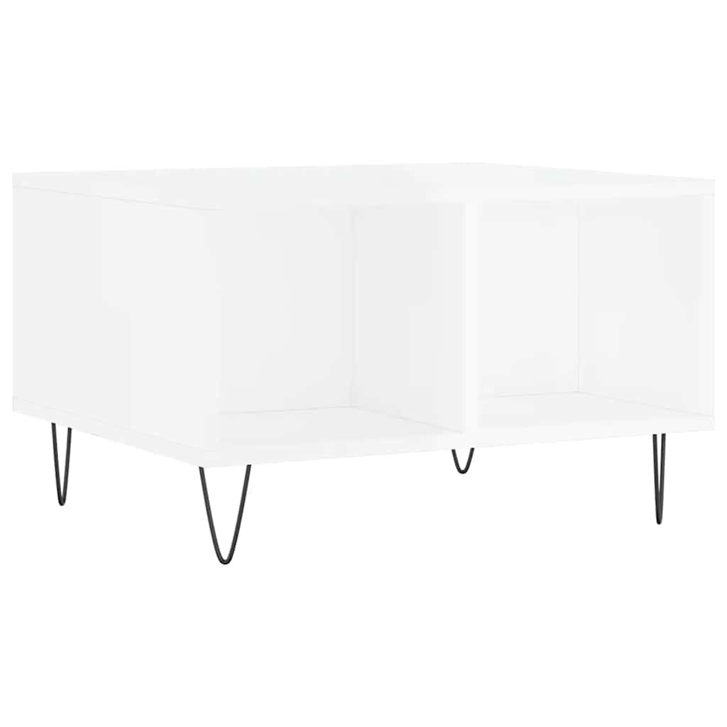 Coffee Table High Gloss White 60x50x36,5 cm Engineered Wood