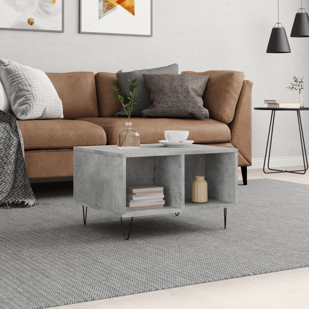 Coffee Table Concrete Grey 60x50x36,5 cm Engineered Wood