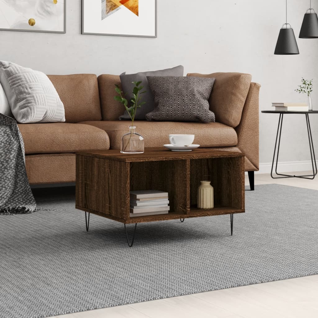 Coffee Table Brown Oak 60x50x36,5 cm Engineered Wood