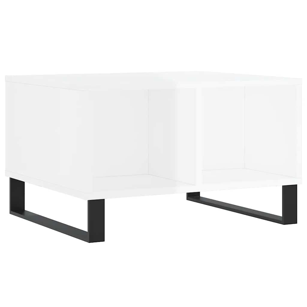 Coffee Table High Gloss White 60x50x36,5 cm Engineered Wood