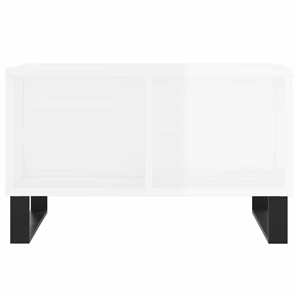Coffee Table High Gloss White 60x50x36,5 cm Engineered Wood
