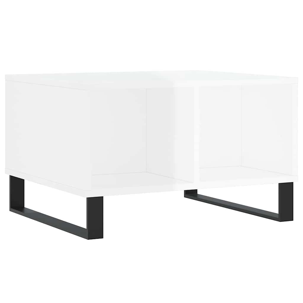Coffee Table High Gloss White 60x50x36,5 cm Engineered Wood