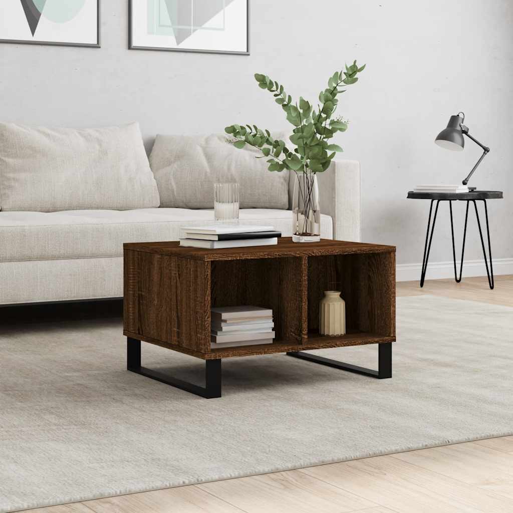 Coffee Table Brown Oak 60x50x36,5 cm Engineered Wood