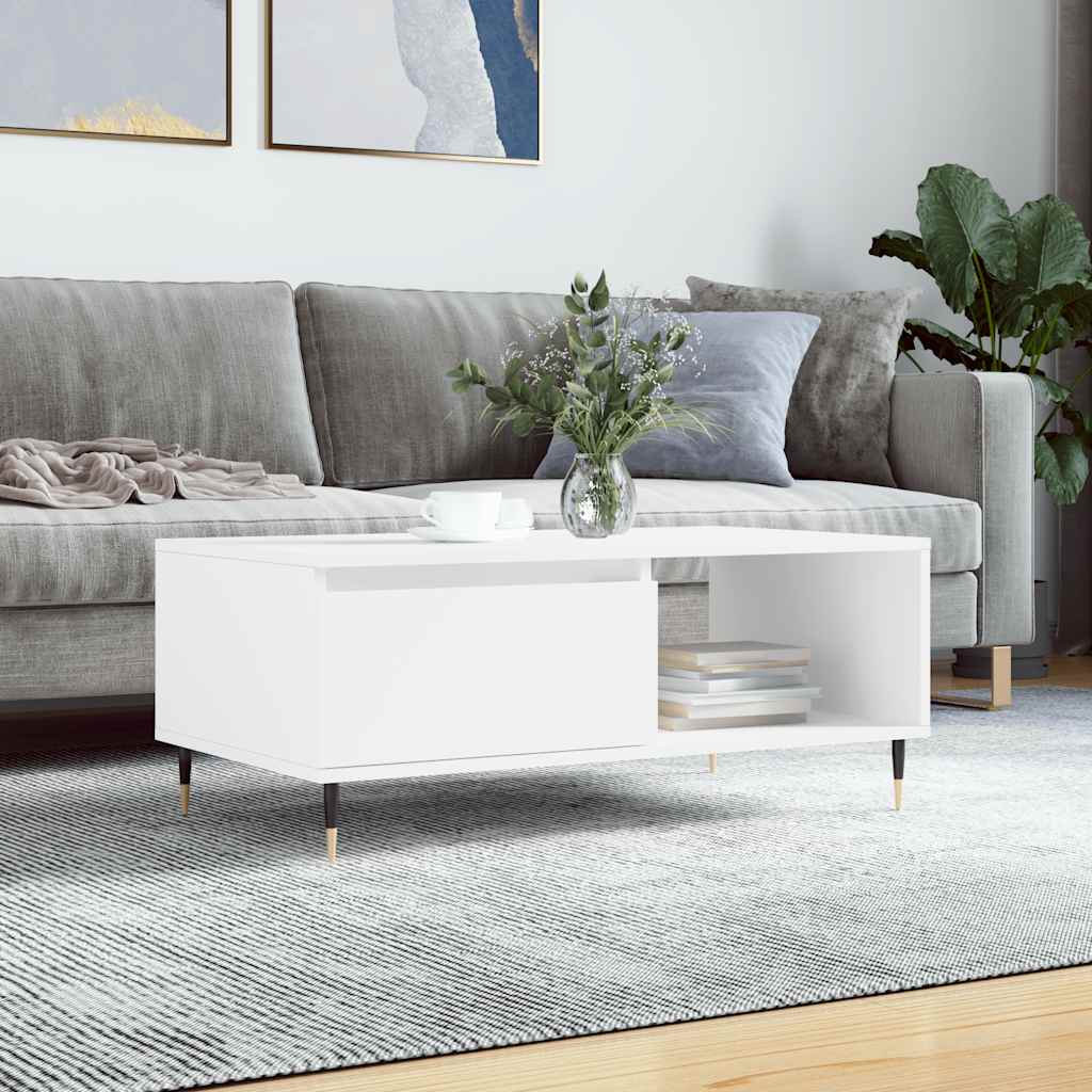 Coffee Table White 90x50x36,5 cm Engineered Wood