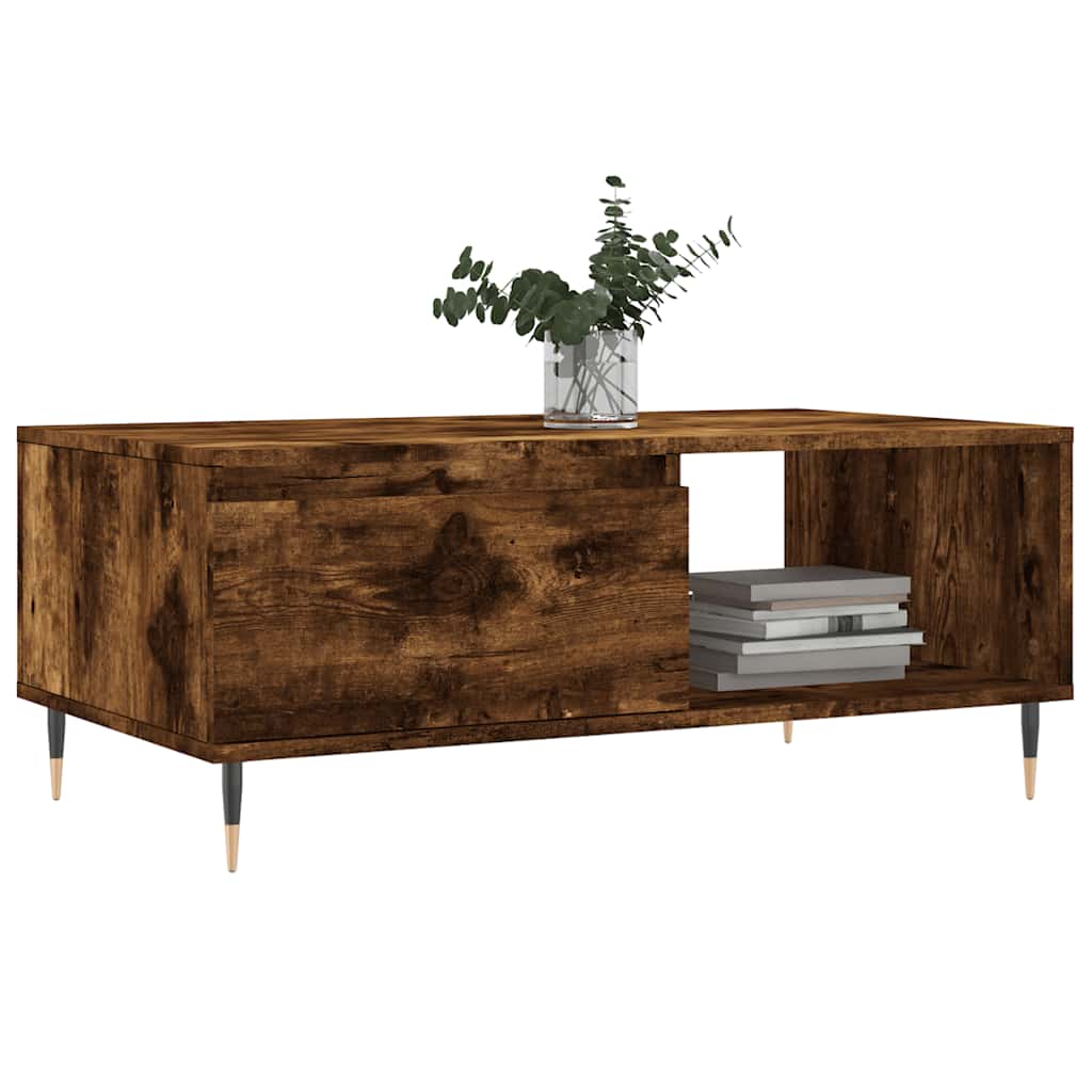 Coffee Table Smoked Oak 90x50x36,5 cm Engineered Wood