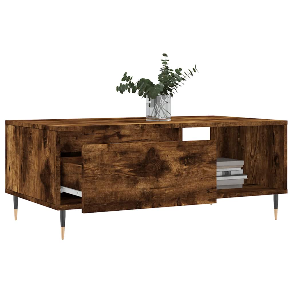 Coffee Table Smoked Oak 90x50x36,5 cm Engineered Wood